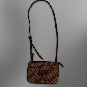 Juicy Couture Crossbody Bag Adjustable Strap Iconic Branding Design Brown W OS
